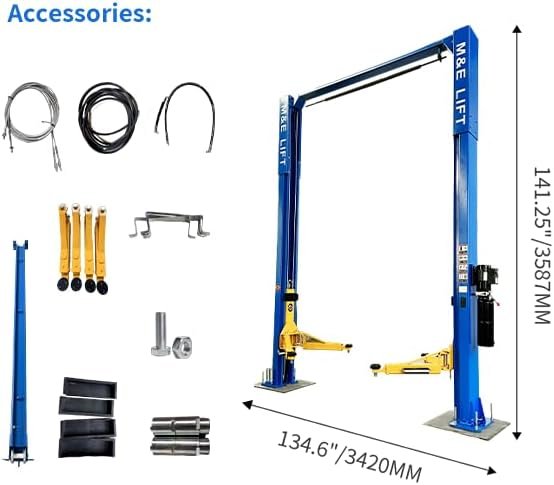 ME 2 Post Lift 11000lbs Two Post Lift Auto Lift Car Lift Hoist Equipment LM1100S