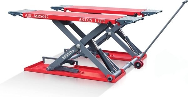 Aston 8000lb Car auto Scissor Lift Mid-Rise Electric Lock Release. 22OV Max. Lifting Height 47" ASL-MR8047