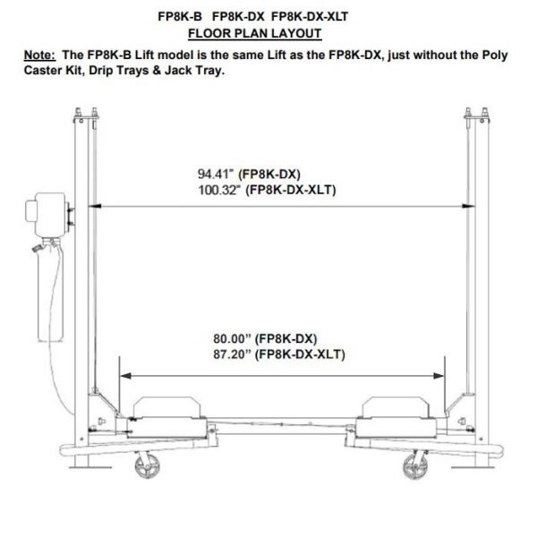 Tuxedo FP8K-DX-XLT Extended Four Post Auto Lift