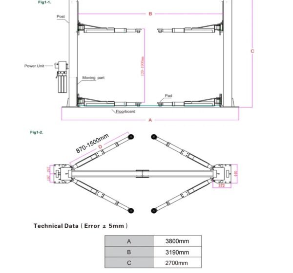 KATOOL 10000lbs 2 Post Car Lift. Two Posts Lift Auto Shop Home car Hoist Red